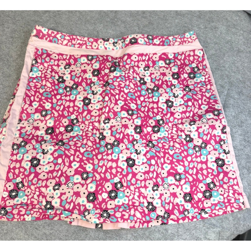 Liz Golf Women Pink Floral Leopard Print Skort Active Golf‎ Skirt Size 12